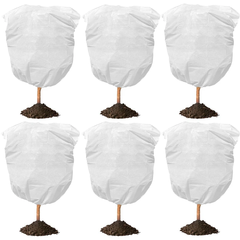 

6 Pack Reusable Plant Covers Winter Protection Rost Protection Bag Winter Drawstring Plant Covers Winter