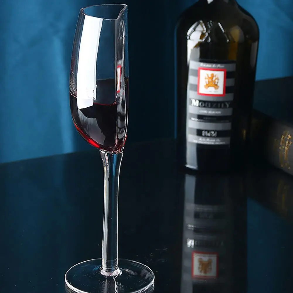 creative wine glass 140ml Half shape Crystal Glass Cups with Stem Portable Wine Cups for Birthday Party Tableware Christmas Gift