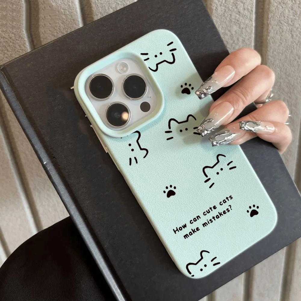 Adorable Lichee Pattern Silicone Cat Phone Case - Soft Protective Cover