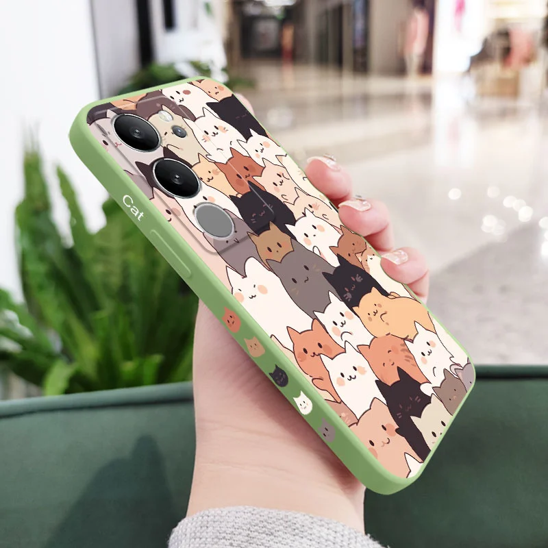 Cute Stacking Cat Silicone Phone Case Cover