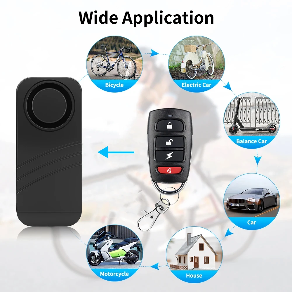 Wireless Waterproof Anti-Theft Alarm for Motorcycles and Bicycles