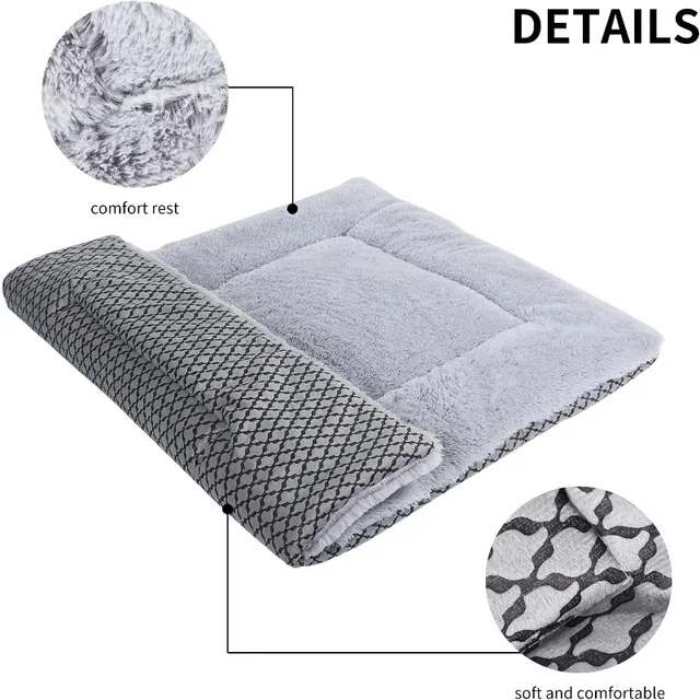 Dog Bed Mat Washable Cat Cushion Soft Premium Plush Dogs Mattress Sofa Dual Purpose Clearance for Small/Medium/Large Dog 4