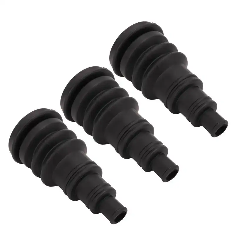 Car 3PCS Firewall Boot Harness Protection Sleeve Black Rubber Universal for 3/8in to 1in Wire Bundles Wire Harness Sleeve