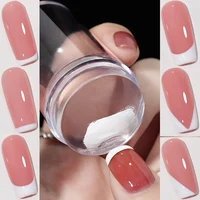 Nail Stamper Jelly Silicone Printing Nail Polish Stamping French Tip Nail Stamp Template with Scraper  Manicure Stencil Tools 2