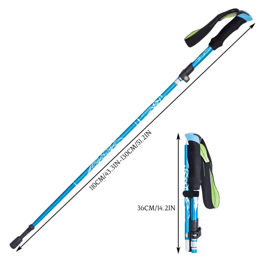 

Walking Stick Outdoor Hiking Trekking Telescopic Cane 5-section Non-slip Walking Pole Blue