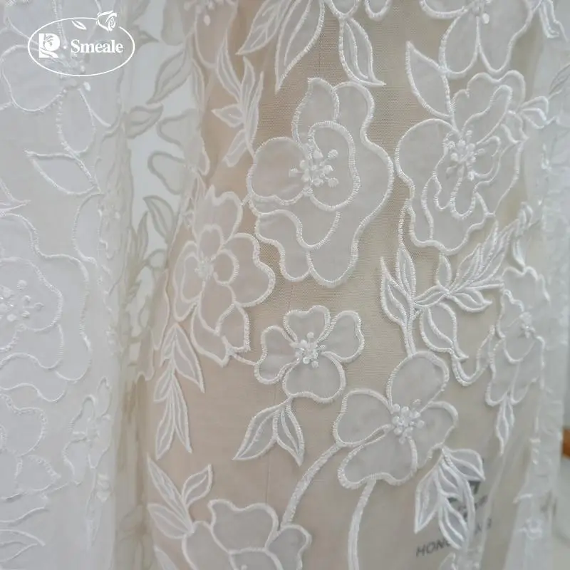 Perline di pizzo Tessuto ricamato in pizzo Fatto a mano Abito da sposa fai da te Abito da sposa Copricapo Accessori decorativi - immagine 4