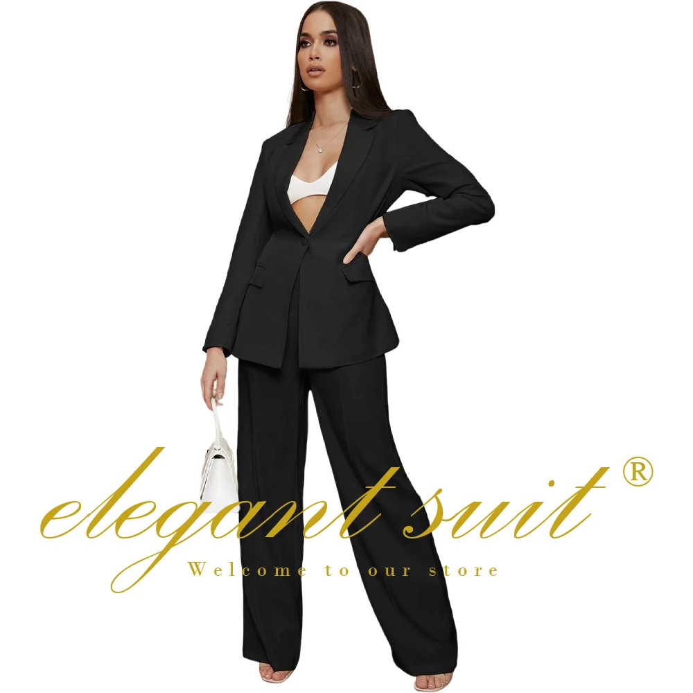 

Women's Formal Suit Pants 2-Piece Set - Suitable for Office Dance Event Wedding, Lapel Jacket and Pants Customized Set