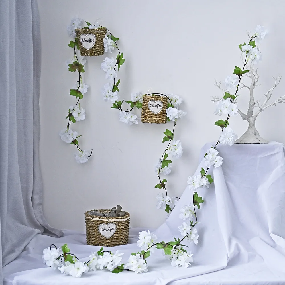 

Artification with leaves flower rattan wall hanging air conditioning pipeline room wedding celebration decoration plastic Vine