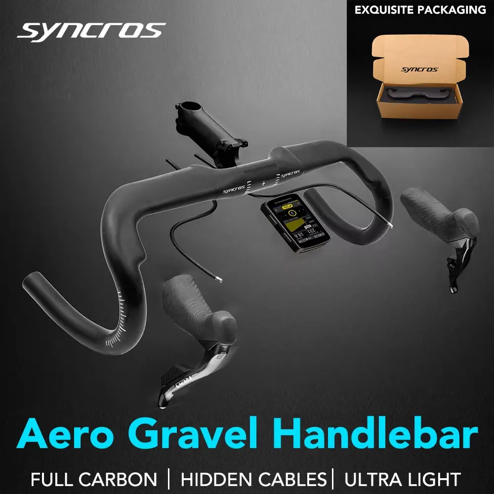 GUIDON CARBONE GRAVEL - 340/360/380MM - ROUTAGE INTERNE - POUR VÉLO ROUTE & CYCLOCROSS