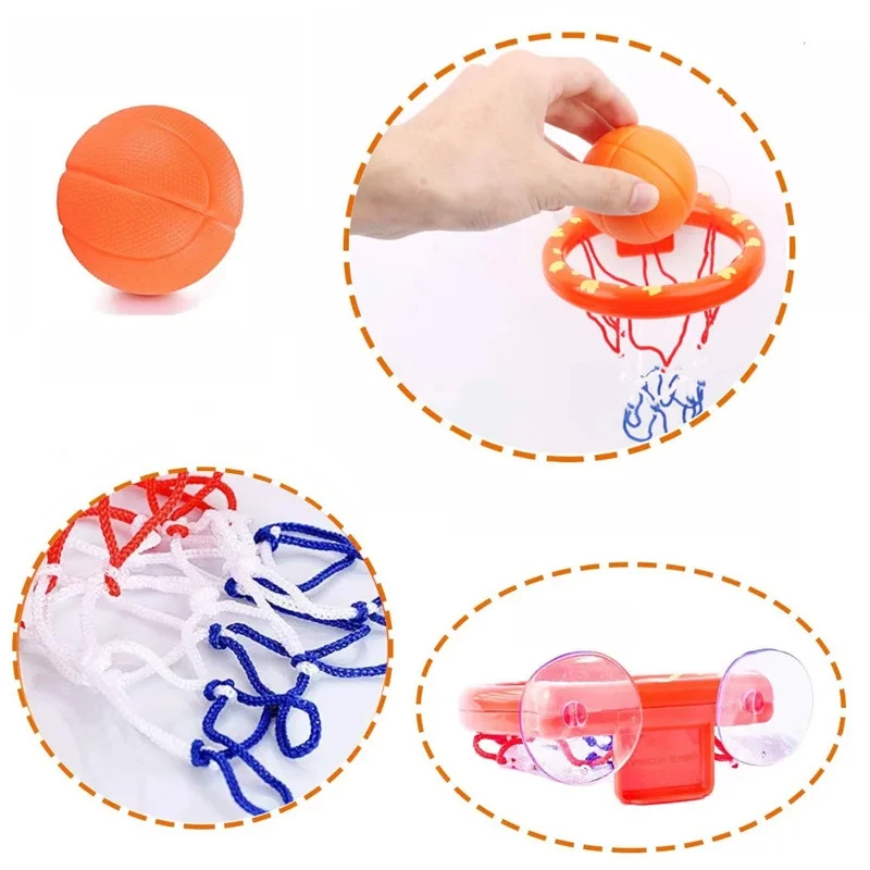 Children Basketball Shooting Toys Baby Bath Toys Suction Cup Shooting Basketball Hoop Paddle Toys Kids Early Education Toys Gift 5
