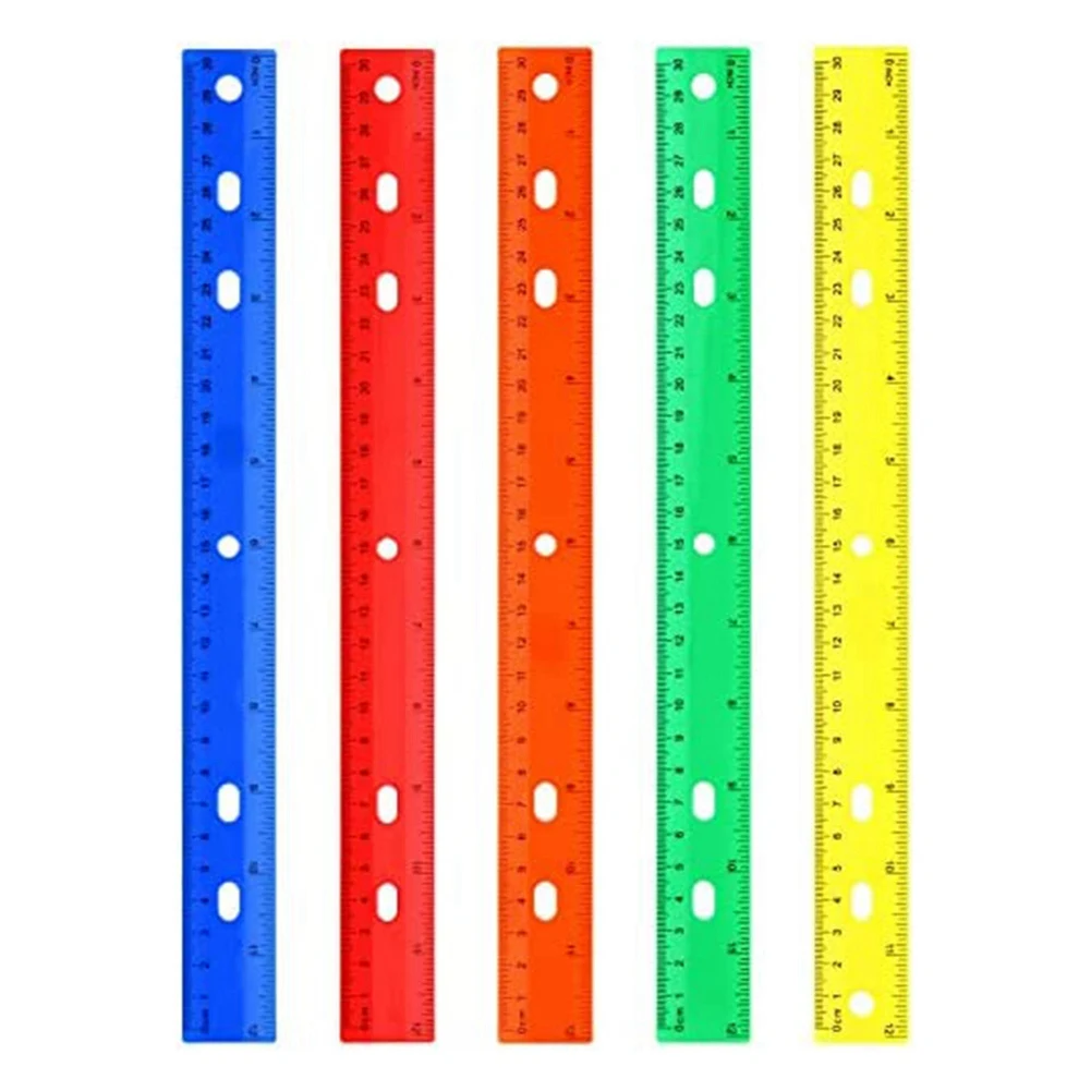 

5 Pieces Of Color Ruler 5 Kinds Of Color Measuring Tools for Children'S School Office Supplies