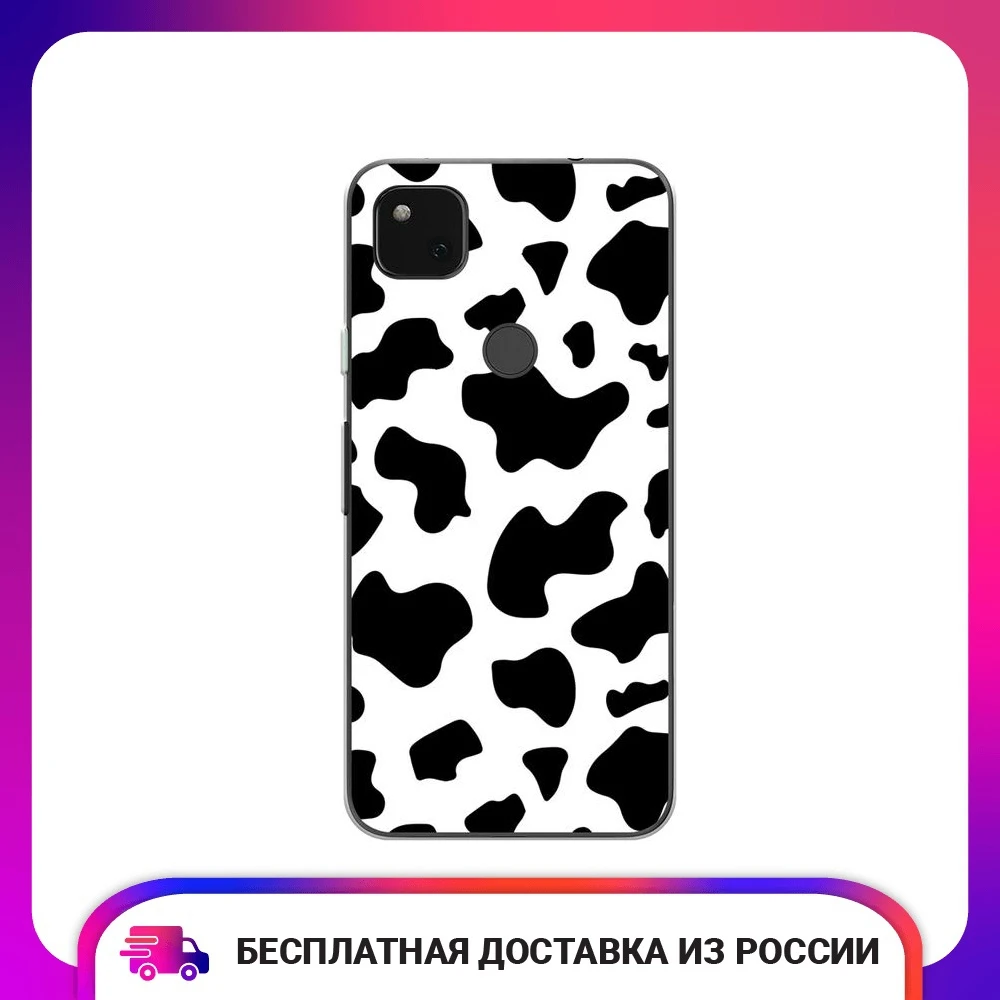 Чехол силиконовый для Google Pixel 4a Пятна коровы защитный тонкий мягкий