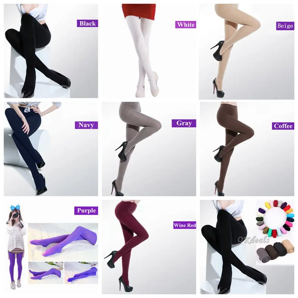 Women Tights Opaque Pantyhose 120D Seamless Winter Warm Nylon Stockings