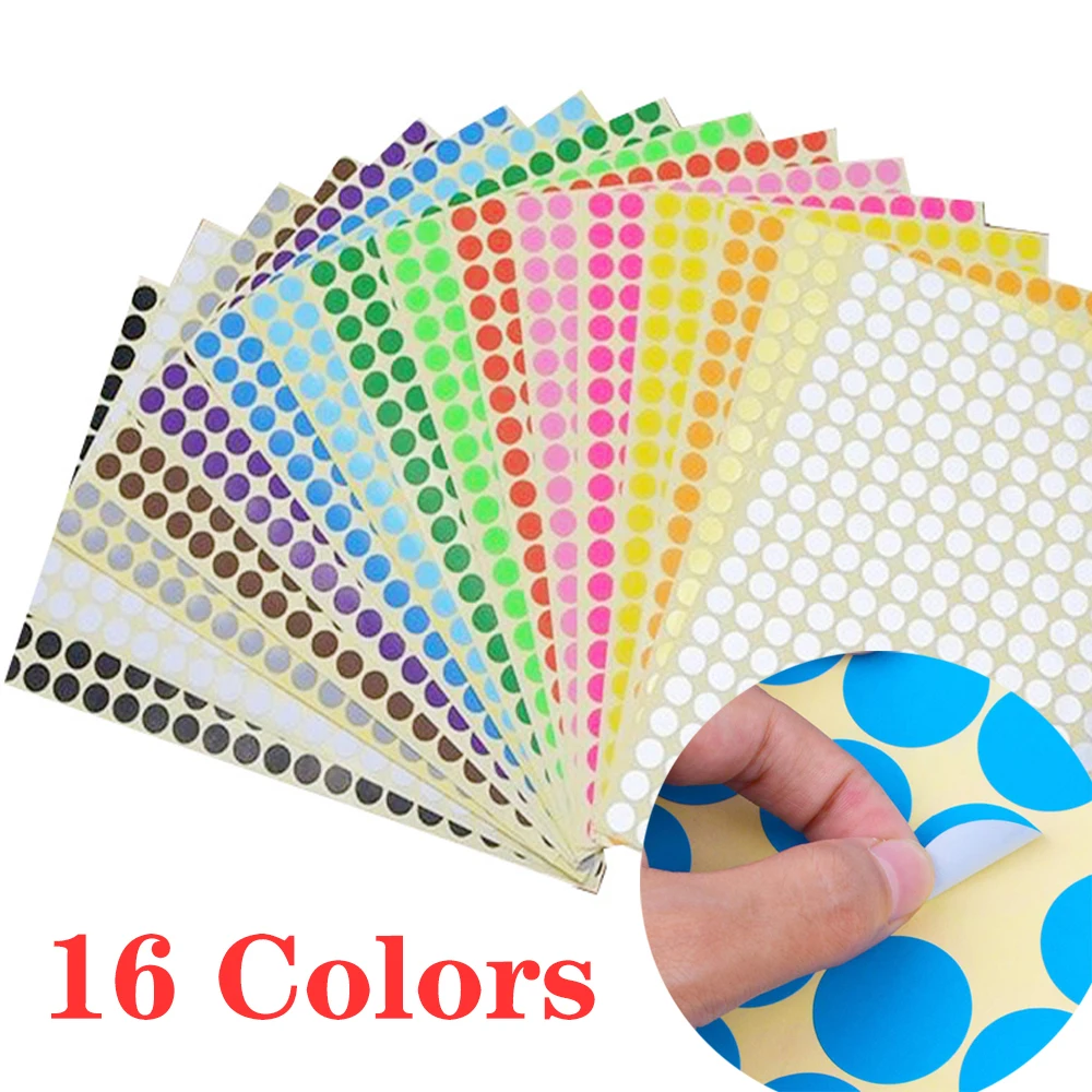 Stationery Office School Supplies Self Adhesive Decals Color Coding Labels Circle stickers Round Stickers Circle Dot Labels