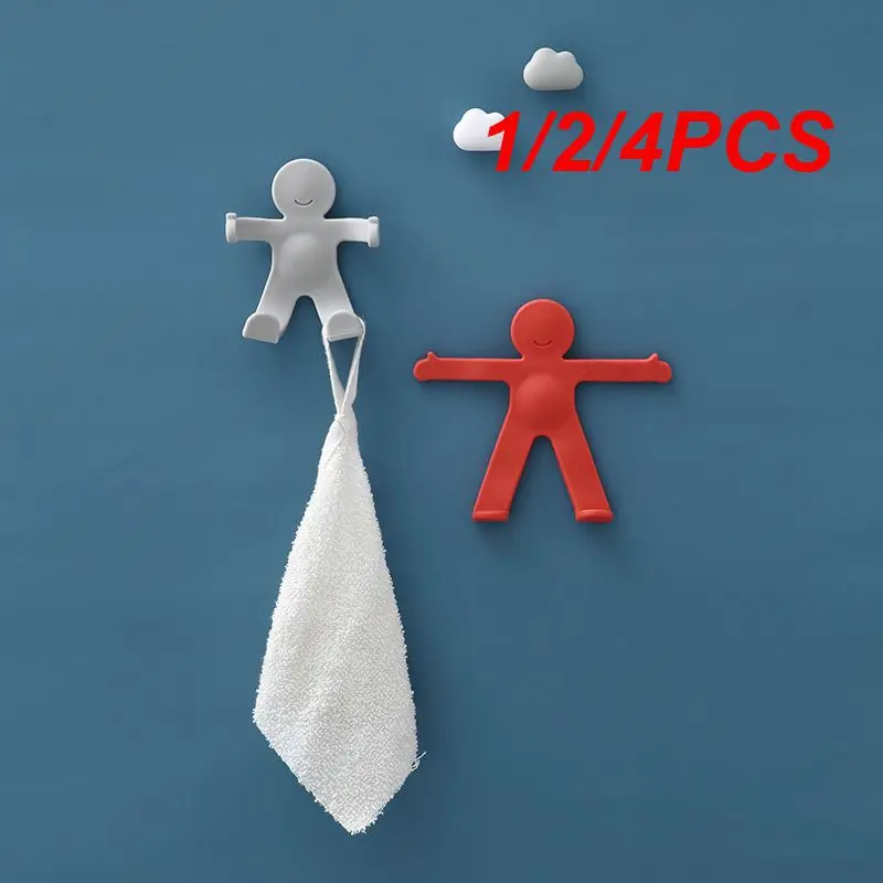 

1/2/4PCS Colors Creative Bathroom Kitchen Supplies Multi-function Bathroom Traceless Hook Toothbrush Racks Villain Modeling Hook