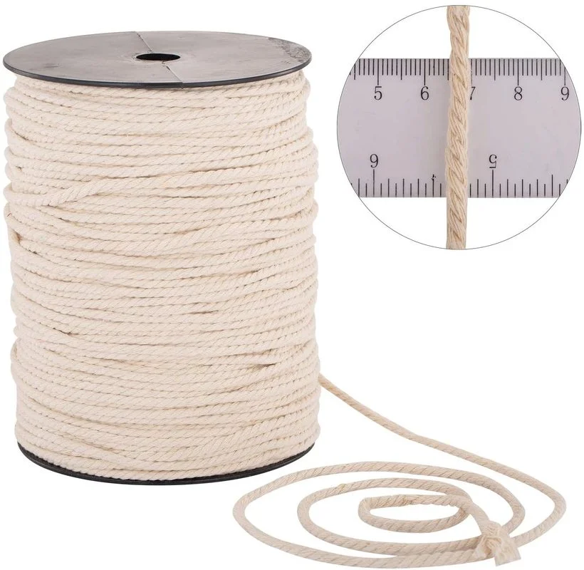 Macrame Cord 3mm 4mm 5mm 6mm 3 Strand Twisted Cotton Cords Rope For Handmade Beige String DIY Home Wedding Wall Hanging Craft cotton rope,macrame cord
