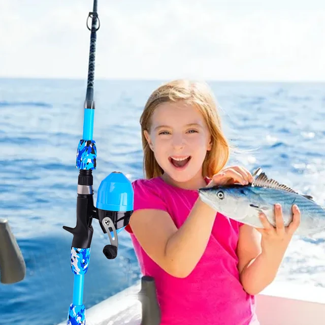 Kit de Inicio de pesca para niños, caña de pescar telescópica, Kit