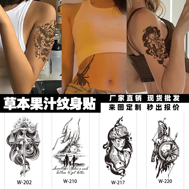 Herbal Juice Tattoo Stickers Are Waterproof Semi Permanent Non Reflective Tattoo Stickers With Simulated Patterns For Women