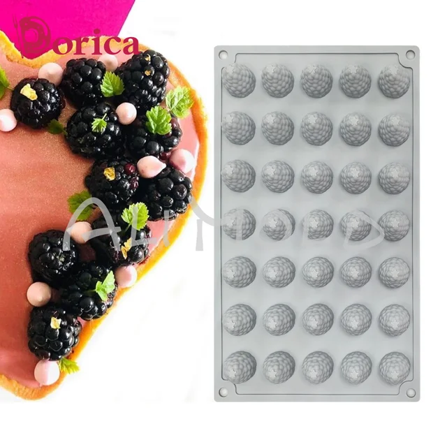 35 Lyukak Málna -Szilikon Penész A Habos Sütemény Sütéshez Szőrös Alakú Puding Fondant Csokoládé Konyhai Kiegészítők Bakeware - Image 4