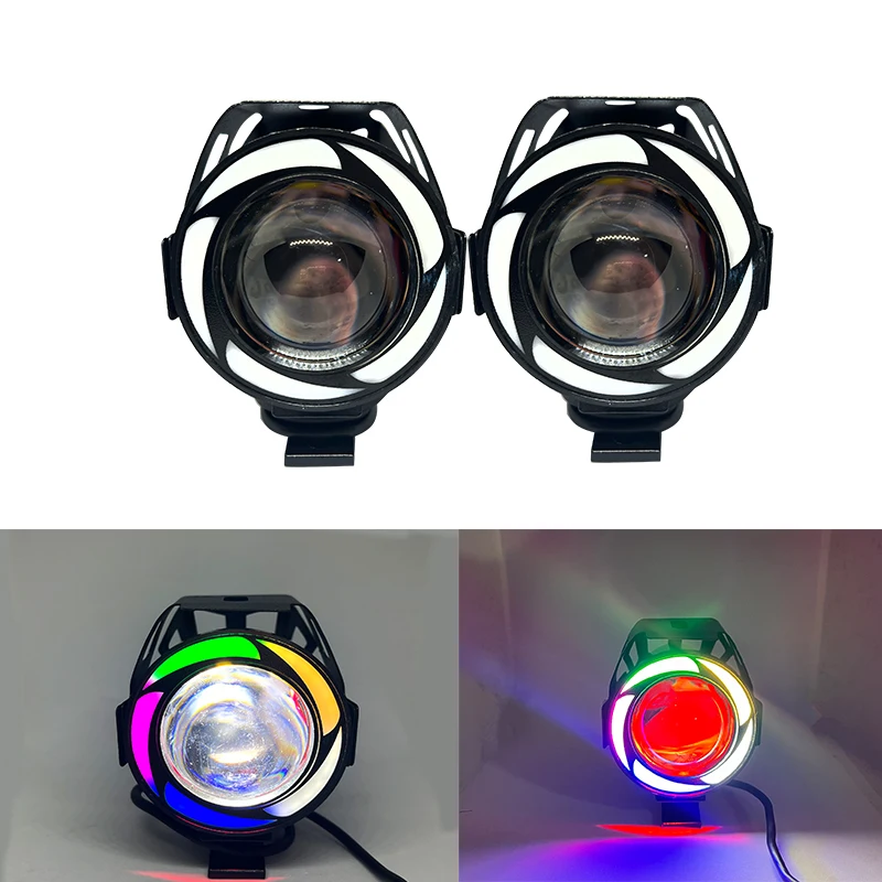 

U7 Motorcycle LED 10W Motorcycle Lamp Used for Motorcycle Fog Lamp Scooter LED Devil's Eye External Flashing Warning Lamp