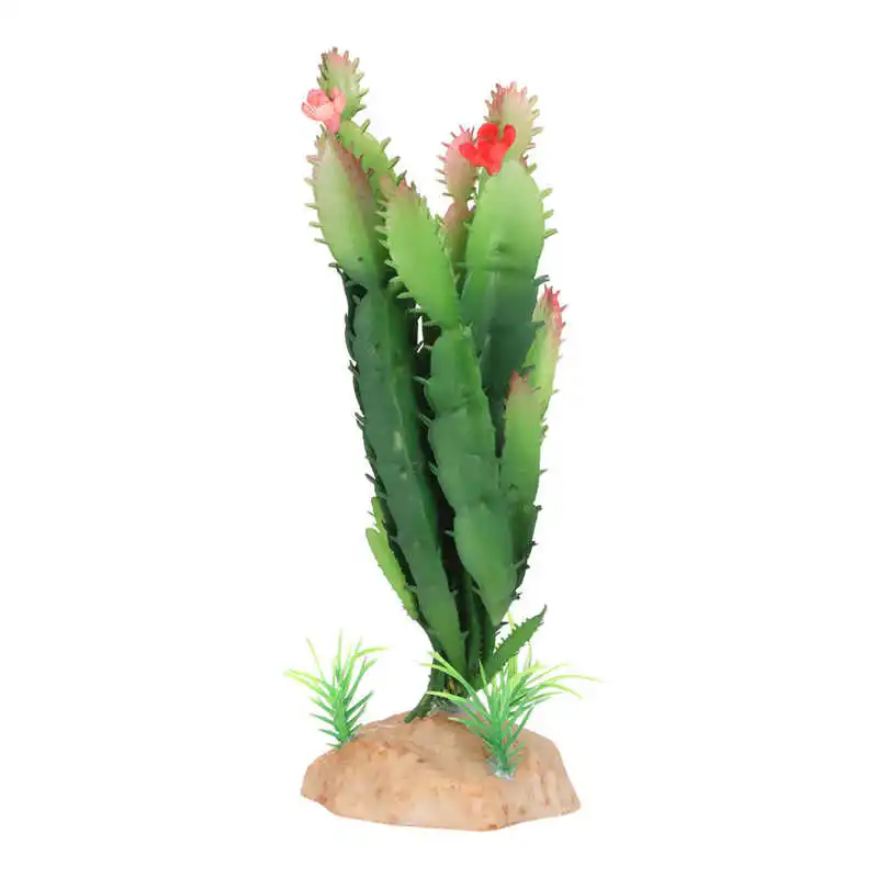 

Plant Aquarium Ornament Entertainment Venue Artificial Vivid Safe Fish Tank Desert Reptile Decoration for Bearded Dragon for