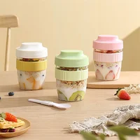 Breakfast Cups Oatmeal Cereal Nut Yogurt Salad Cup Container Set Fruit Milk Cup Lunch Box Food Storage Bento Box Kitchen Supplie 3