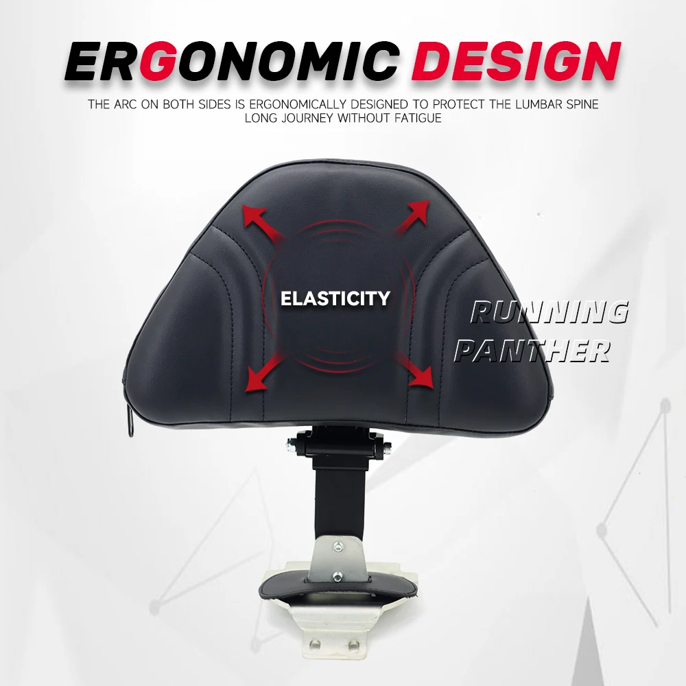 Driver Backrest Kit For Honda Goldwing GL1800 2018-2024 – Black PU Leather, Rotating Design
