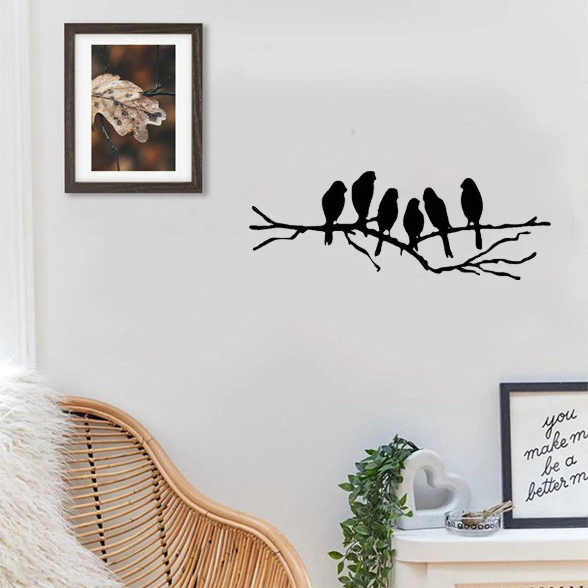 

CIFBUY Deco Bird Art On Branches Metal Wall hanging Decor Modern Wall Decor Boys Girls Room Kindergarten Bedroom Decor Lobby Wa