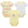 3 Pcs/lot Newborn Baby Boy Bodysuit 100% Cotton Short Sleeve 3M 6M 9M 12M Girls Clothes Cool Print Infant Jumpsuit 6