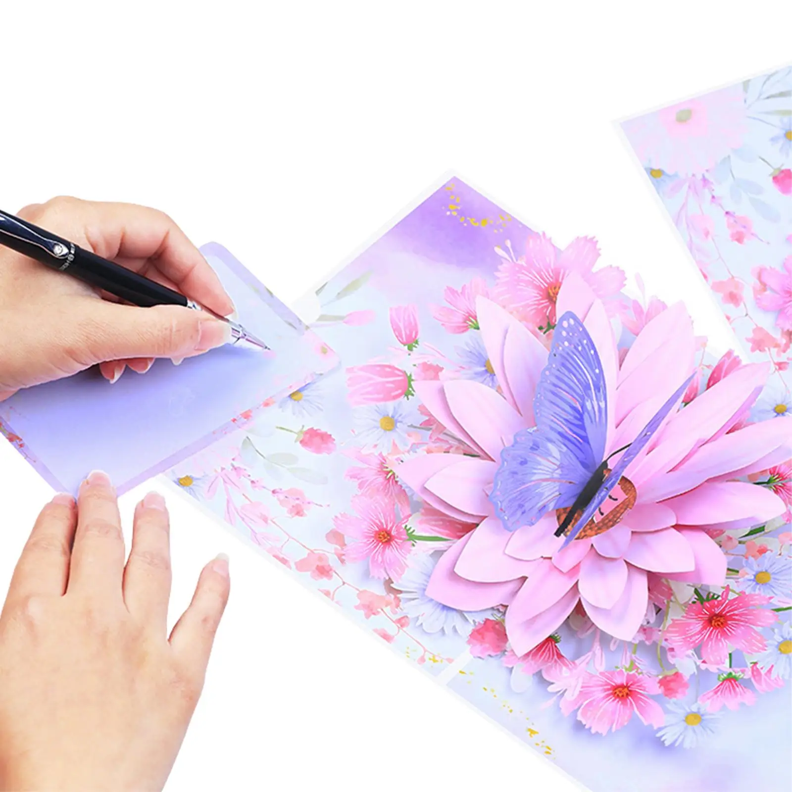 Mother's Day Card Wedding Spring All Occasions Birthday Card Butterfly Flower Popup for Ladies Mom Wife Girls Women