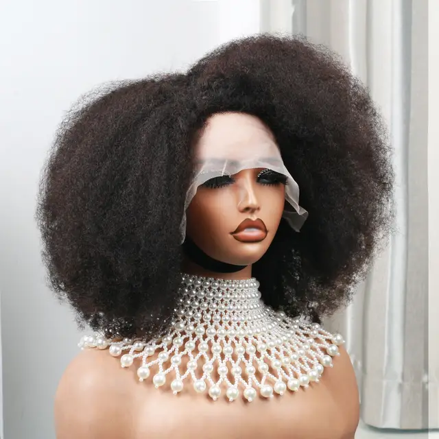 Afro Kinky Curly Lace Wig for Women, Short Bob Wig, Human Hair, 13x4x2 T Part, 14 in Density, 250 1