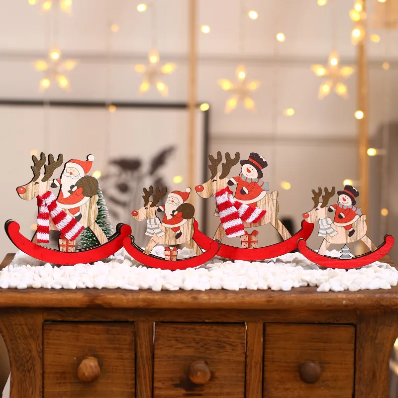 

Christmas Decorative Wooden Tumbler Toys Santa Claus Elk Home Ornament Decor Merry Christmas Kids Christmas Gifts