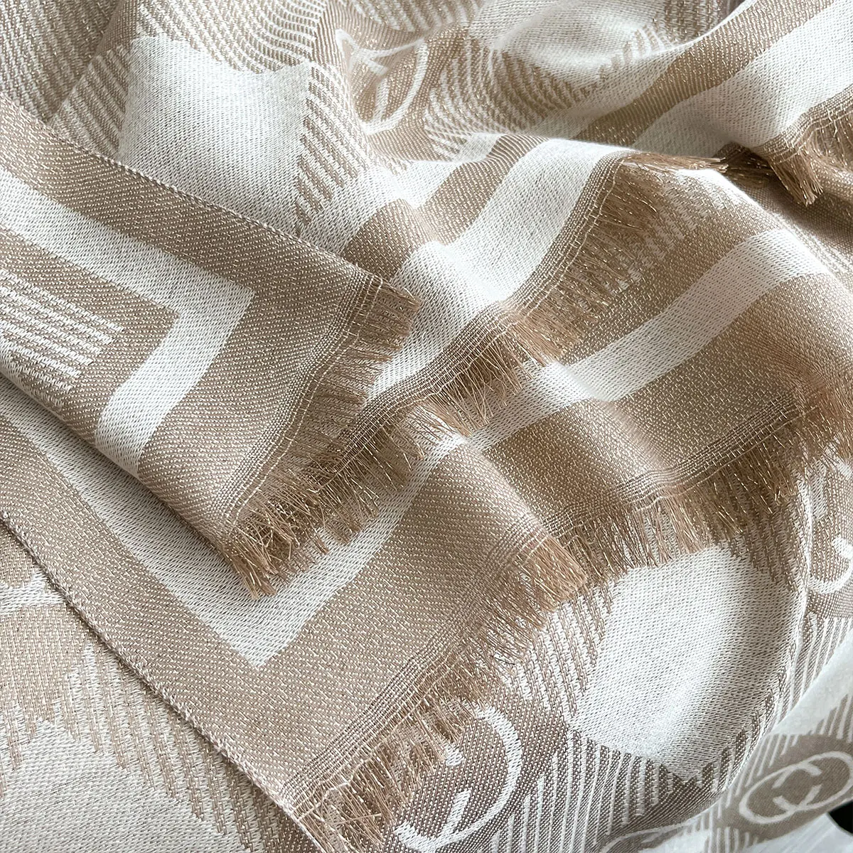 Elegant Ladies Print Hijab Golden Thread long Scarf With Spring and Autumn Sun Protection Scarf Decoration Shawl Wrap Headscarf