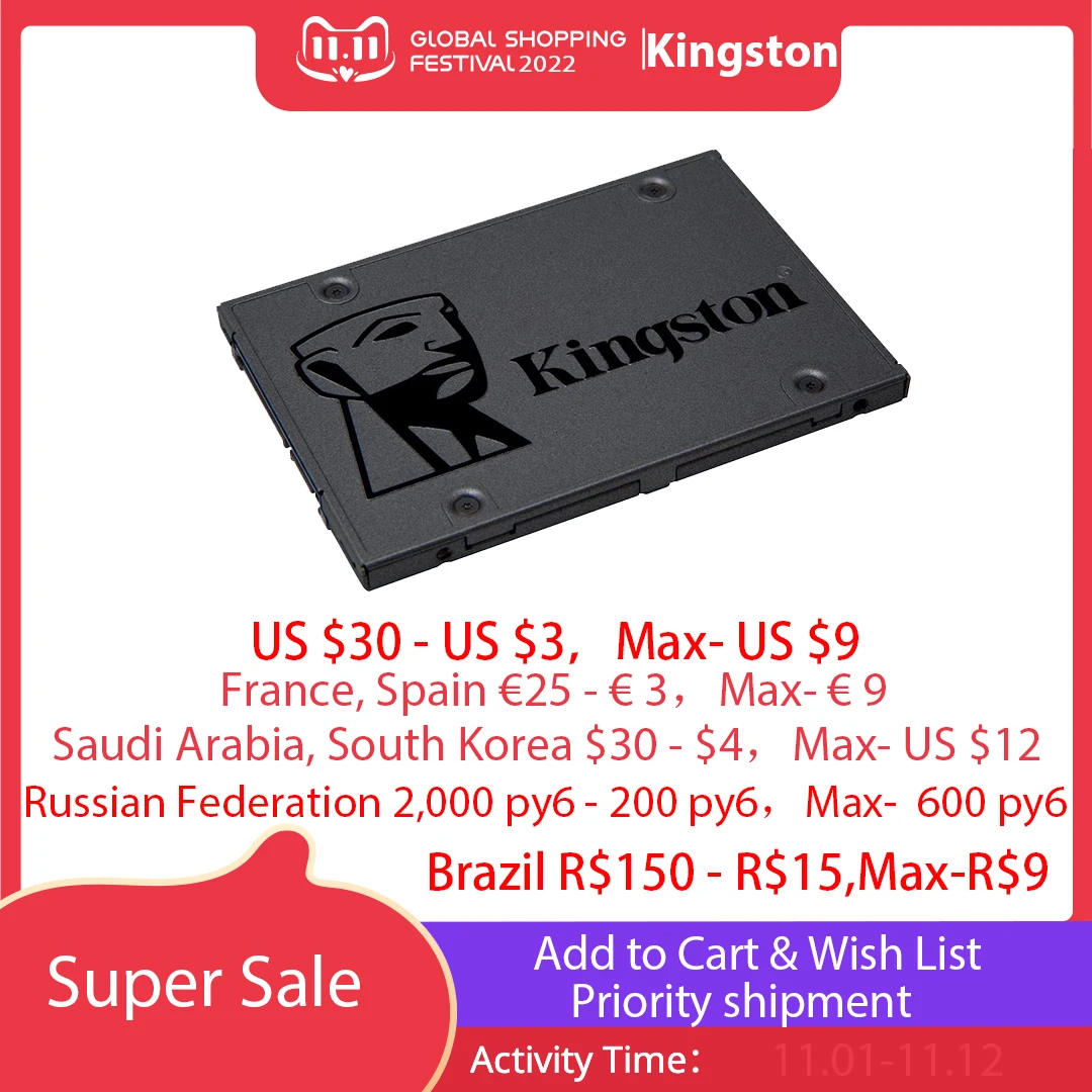 Kingston Ssd A400 120gb 240gb 480gb Internal Solid State Drive 2.5 Inch  Sata Iii 960gb 500gb 1tb Notebook Pc Hdd Hard Disk - Solid State Drives -  AliExpress