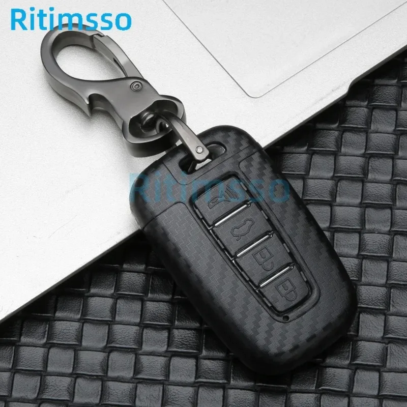 Carbon fiber ABS Key Case Cover for Hyundai Solaris HB20 Veloster SR IX35 Accent Elantra i30 KIA RIO K2 K3 Sportage key case cover key case
