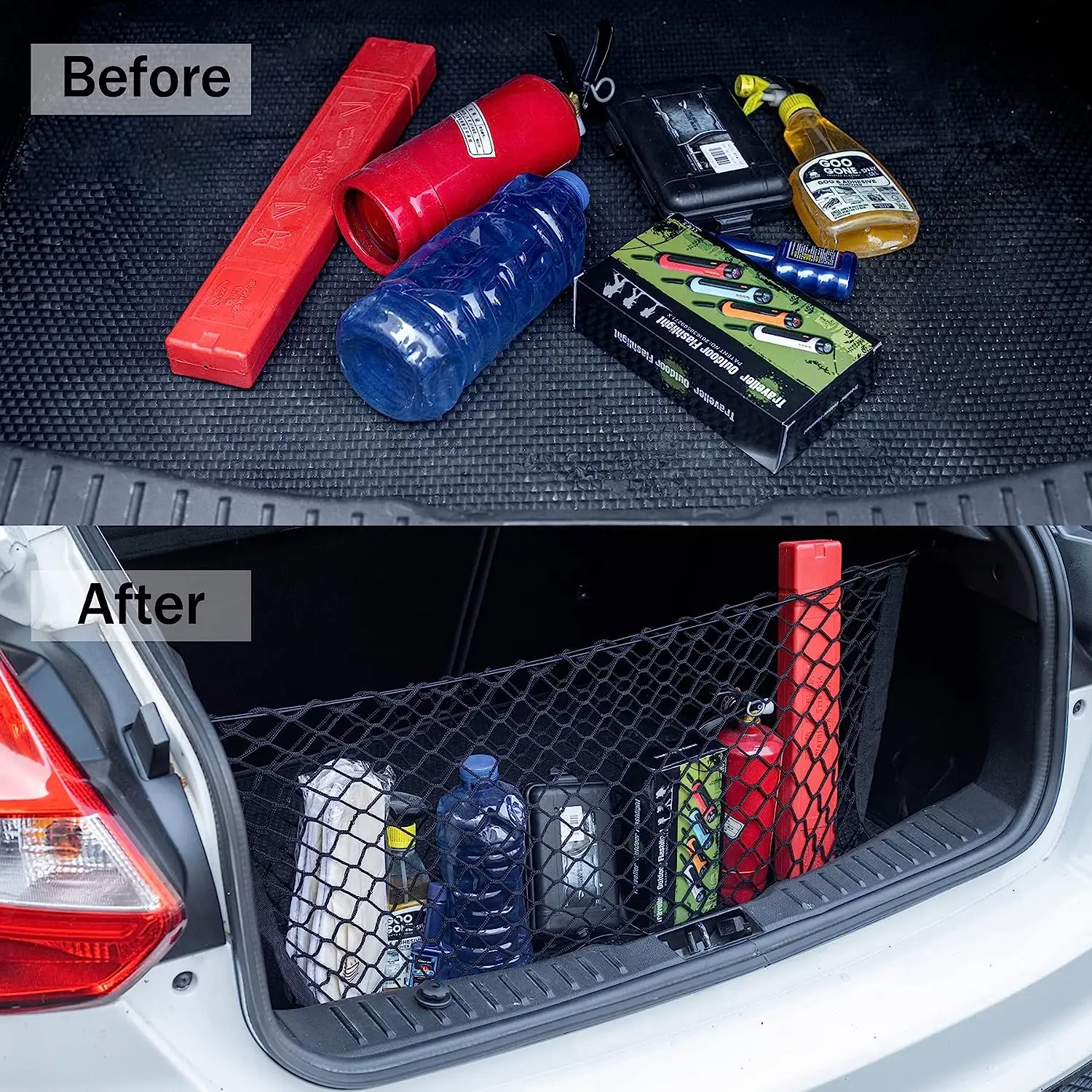 車のトランク用装飾メッシュネット、ラゲッジネット、メルセデス