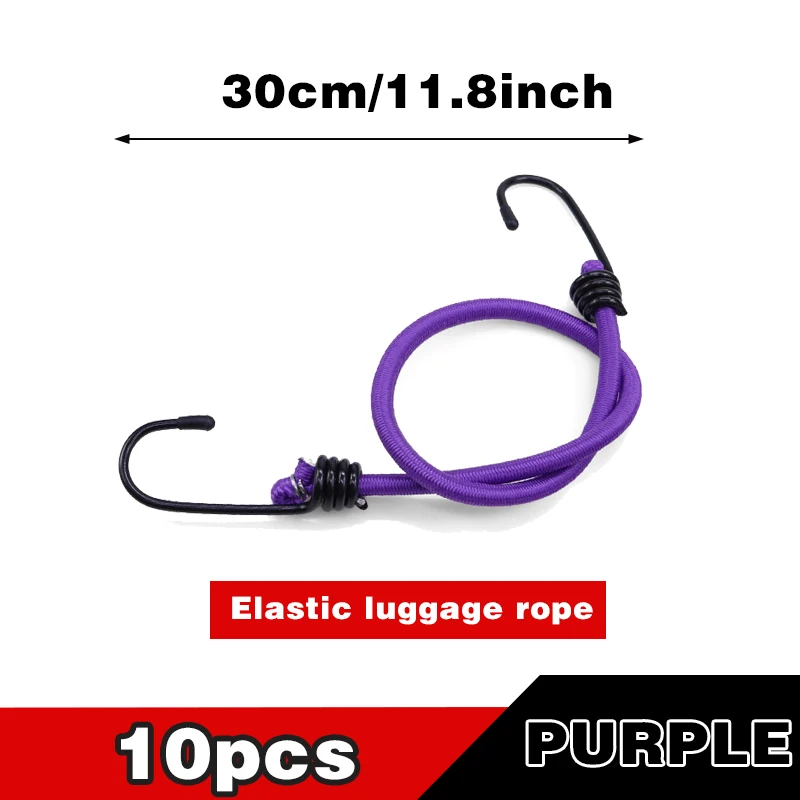 2/4/6/10pcs High Elasticity Luggage Straps Rope Cargo Lashing Bike Equipment Trunk Fixed Rubber Elastic Outdoor Rope Camping