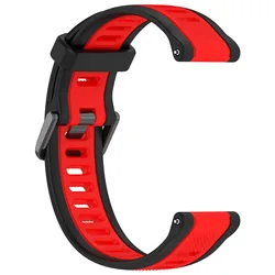 Versatile Silicone Strap - Comfortable Wristband for Smartwatches (Black red)