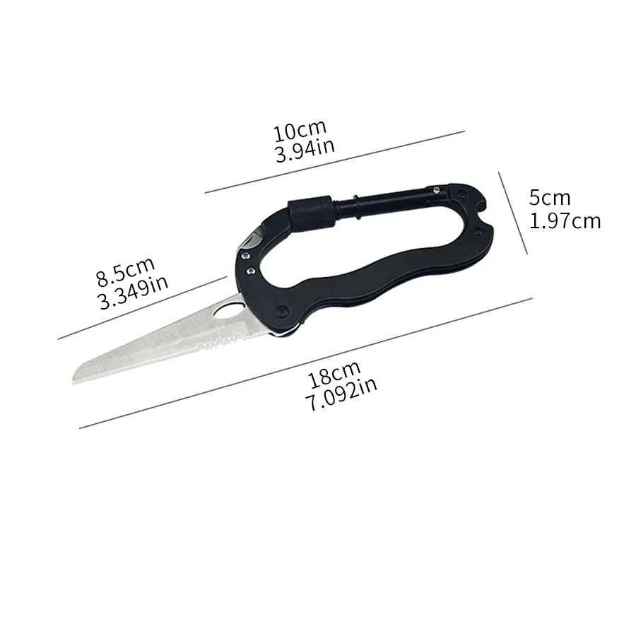 Camping 5 in 1 Outdoor Multi Function Mountaineering Buckle Screwdriver Carabiner Bottle Opener Wine Opener Survival_voghion.com