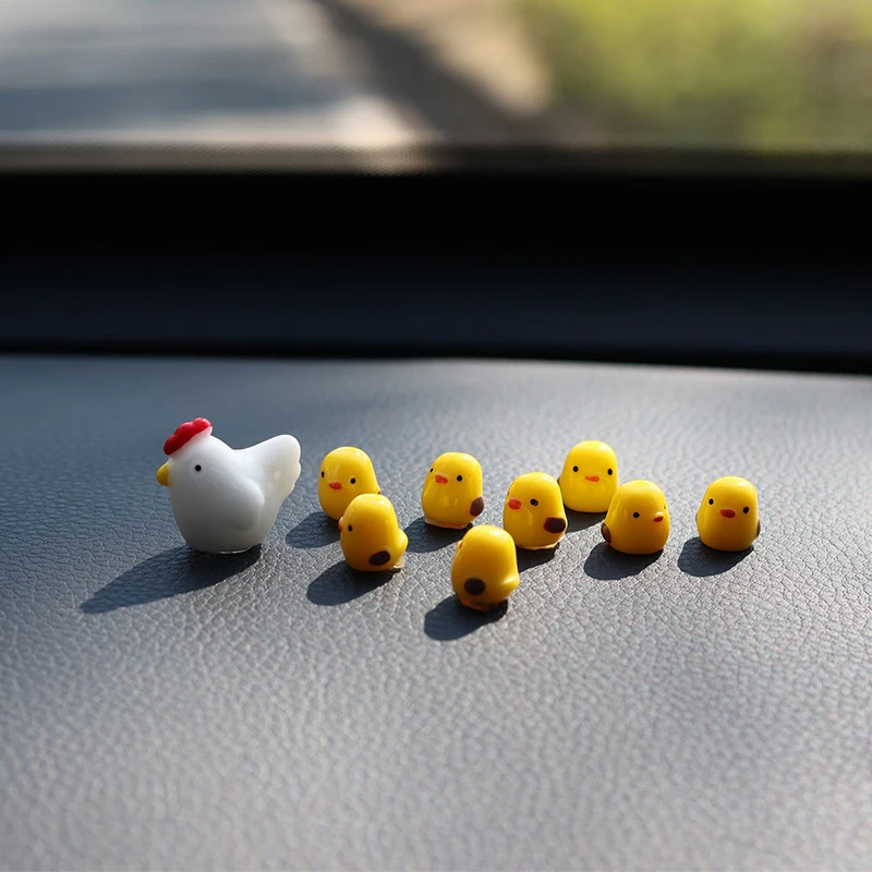 Funny Rooster & Hen Car Decor - Dashboard & Rearview Mirror Ornament, Resin Interior Accessories - View #4