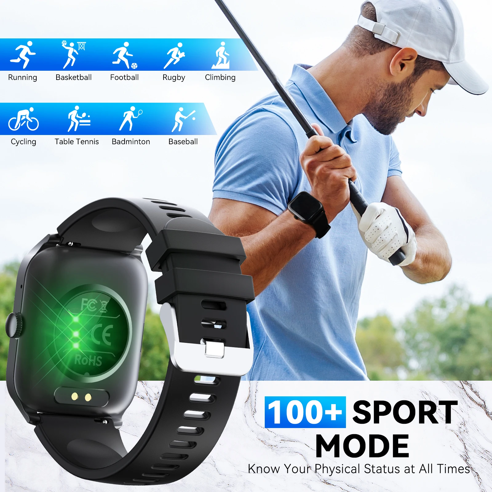 LaNikar New Smart Watch QS56 For Men And Women 1.83" TFT Bluetooth Call Sports Watch Health Monitor IP67 Waterproof Custom Dial - Image 4