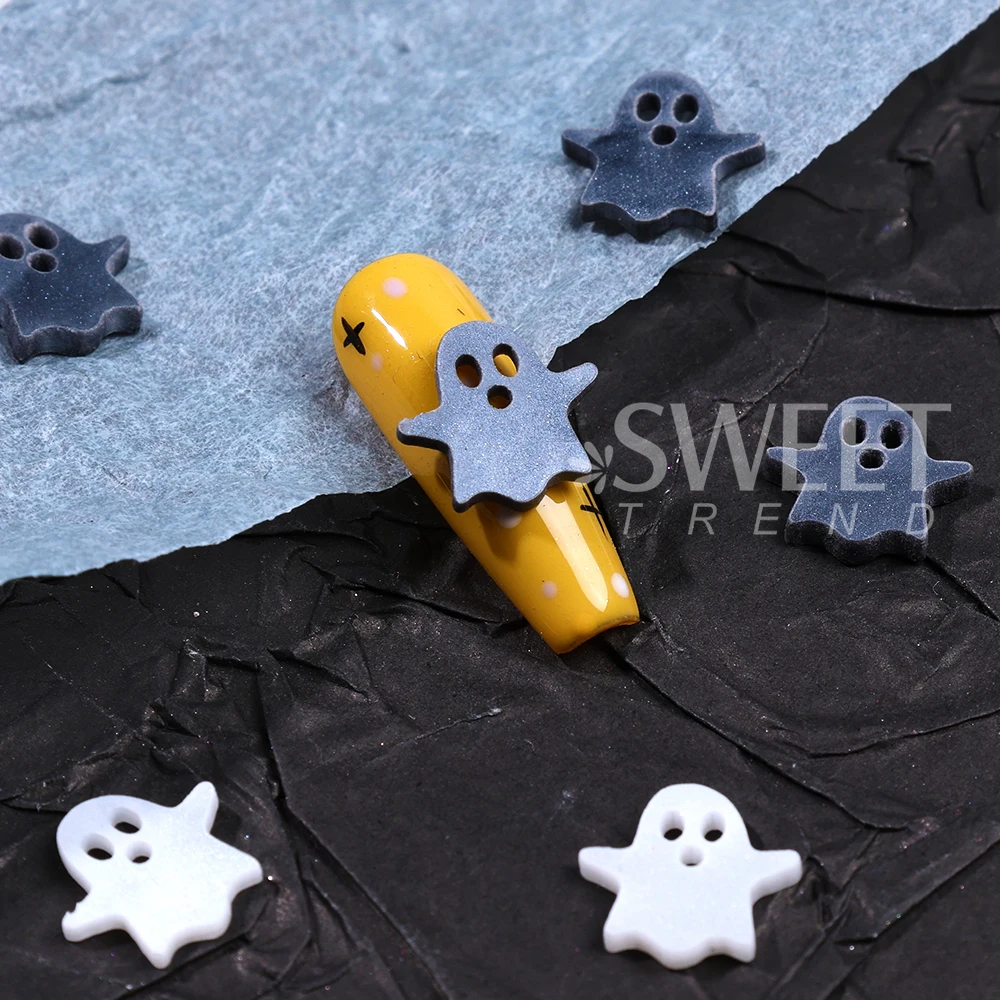 20/100pcs 3D Cute Halloween Nail Charms Nail Art Decoration Ghost Nail Art Parts Festival DIY Manicure Accessories Nail Supplies