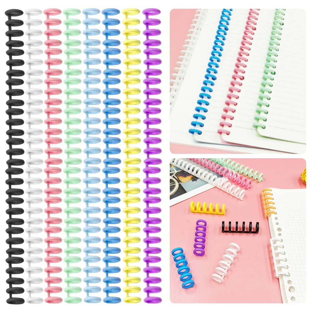 

A4 A5 B5 Detachable Buckle Loose-leaf Binding Strip 30-hole Round Hole Coil Opening And Closing Ring 10pcs DIY Plastic Binder