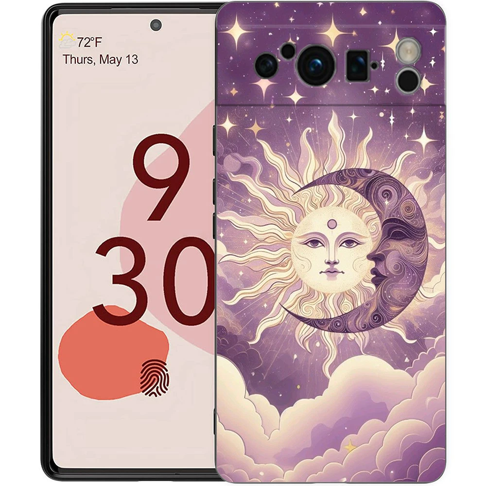 Sun Moon Stars Shockproof TPU Phone Case Cover - Soft Protective Shell s Coque