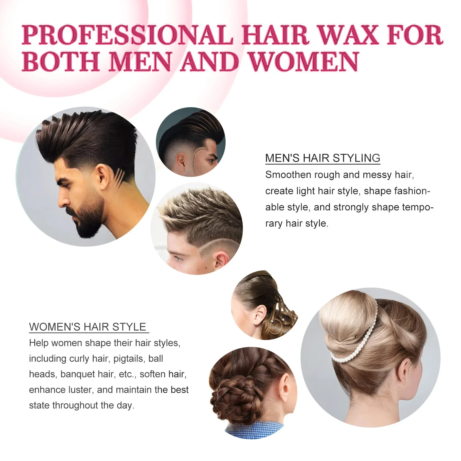 Hair Wax Stick Lasting Edge Control Repair Shaping Hair Frizz Fixing Styling Wax Cream Smooth Broken Artifact Molding Gel