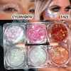 6 Colors Face Glitter Gel Body Shimmer Makeup Sequin for Hair Face Nail Eyeshadow Cream Gel Glitter Rave Festival Party Glitter 1