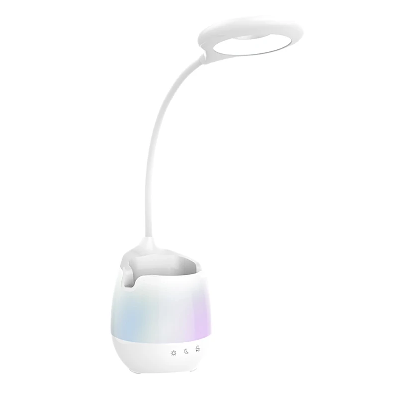 

Настольная лампа с функцией ночного освещения, аккумуляторная лампа для чтения, Bluetooth, цветная настольная лампа RGB для дома и офиса