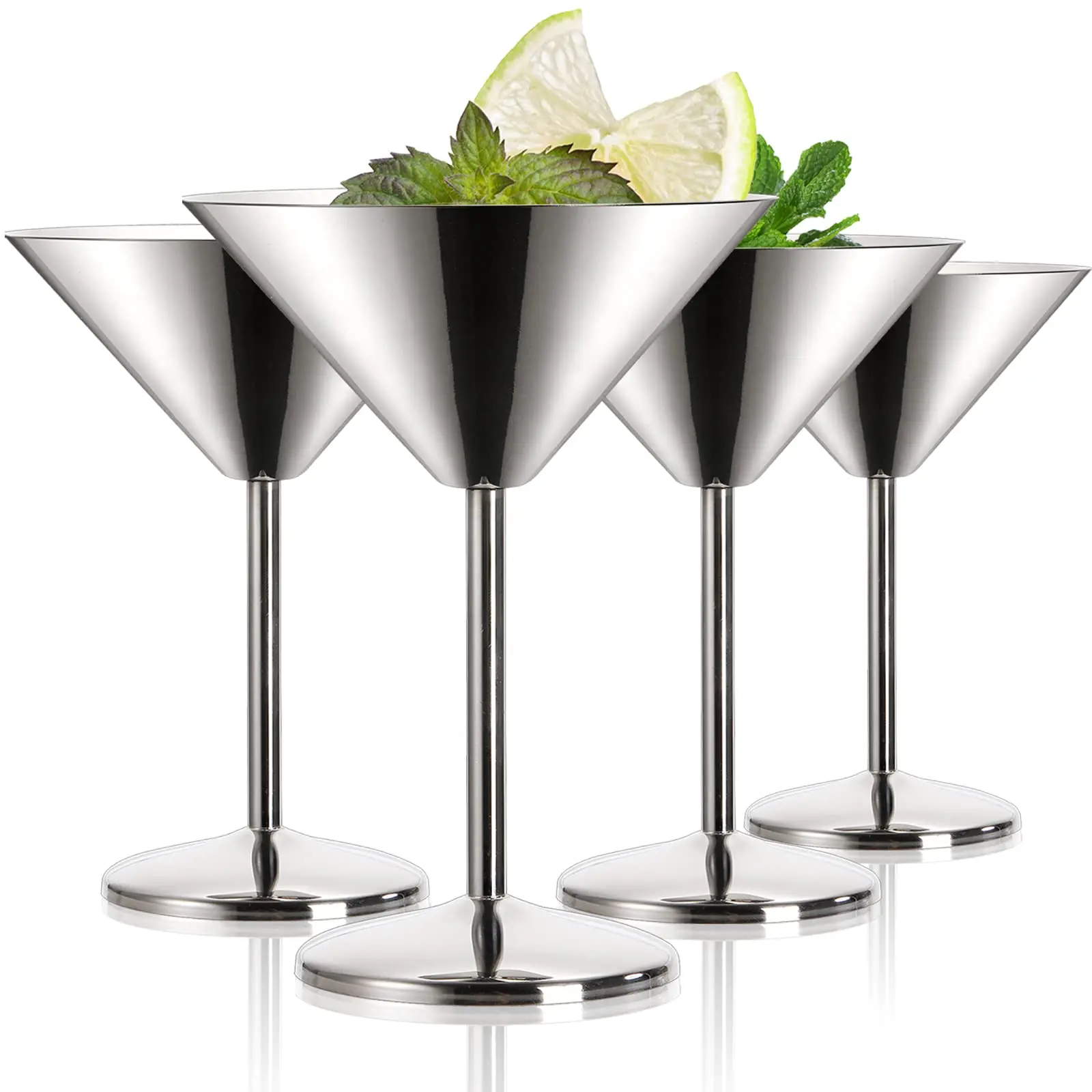 304 Stainless Steel Martini Glasses 2/4pcs Set 8.5oz Cocktail Glasses  Champagne Goblet Wine Cup for Bar Wedding Graduation Party - AliExpress 15