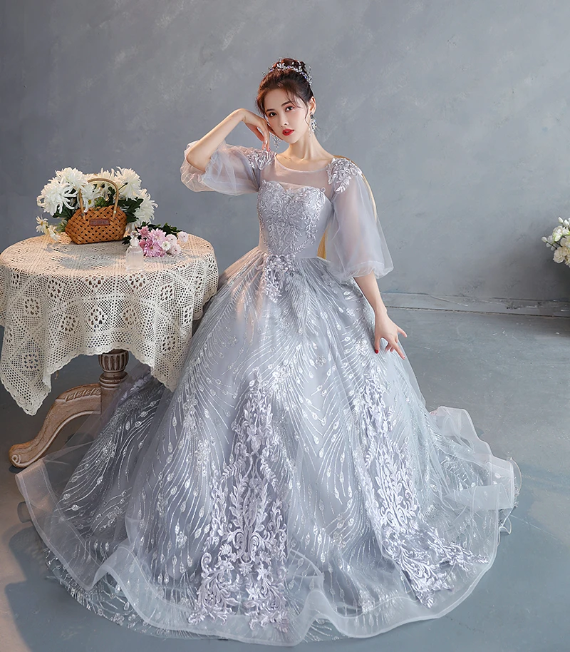 

New Style Lace Evening Dresses For Party Long Cap Sleeve Vestidos A-Line Floor Length Elegant Prom Gown