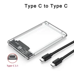 Transparent Tool - Free 2.5 Hard Drive Enclosure with Durable ABS Material (USB C - USB C)